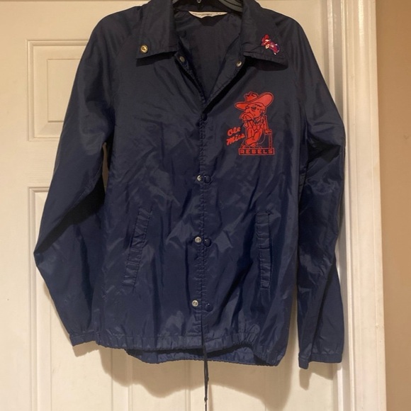 Vintage Embroidered Colonel Reb Ole Miss Rebels Windbreaker Jacket Men’s Size S - Picture 1 of 5